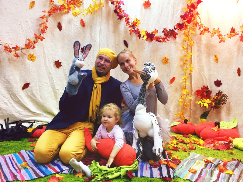 Кукольное представление для детей в Москве. Кукольный спектакль Зайка и журавлик